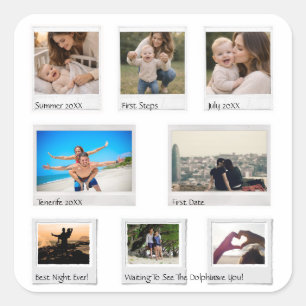 Baby Milestones, Couple & Vacation Photo Gift Square Sticker