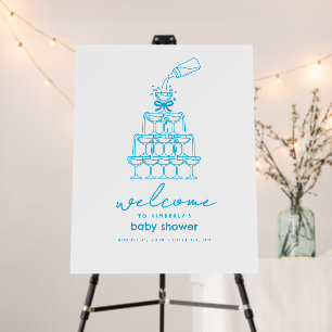 Baby Milk Bottle Champagne Tower Fun Welcome Sign