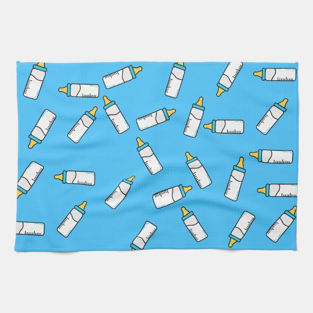 Baby milk bottle pattern kitchen towel (Horizontal)