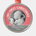Baby Minnie | Baby's First Christmas Metal Ornament | Zazzle