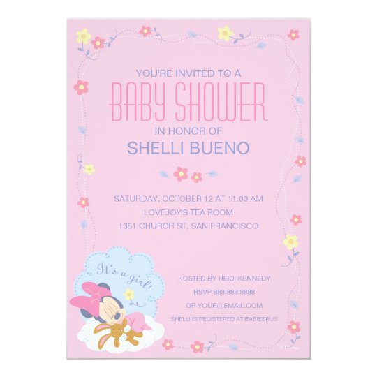 Baby Minnie Mouse Shower Invitation Zazzle Baby Minnie Mouse Shower Invitation