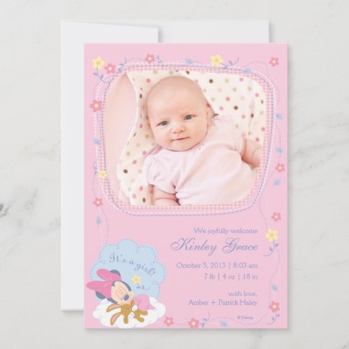 Baby Minnie Mouse Birth Announcement