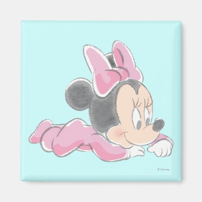 Baby Minnie Mouse | Pink Pajamas Magnet (Front)