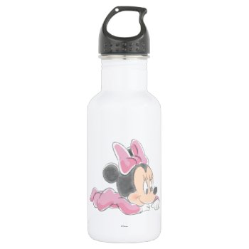 Baby Minnie Mouse | Pink Pajamas Stainless Steel Water Bottle by MickeyAndFriends at Zazzle