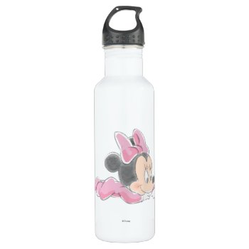 Baby Minnie Mouse | Pink Pajamas Water Bottle by MickeyAndFriends at Zazzle