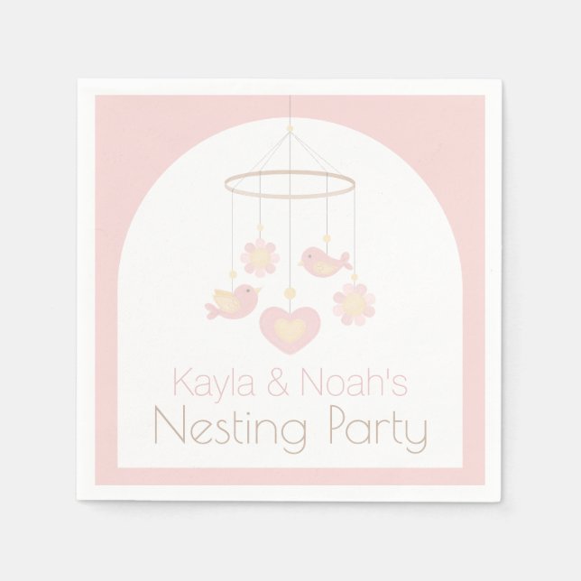 Baby Mobile Nesting Party Napkins (Front)