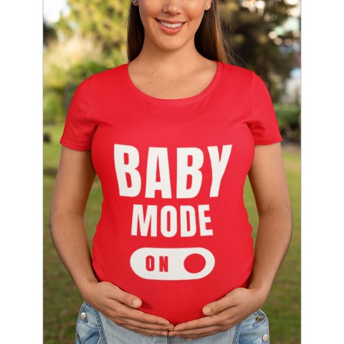 Baby Mode  _ Pregnancy Announcement _ Red T_shirt
