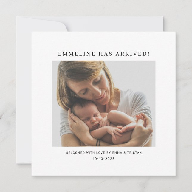  Baby Mom Photo Birth  Announcement (Front)