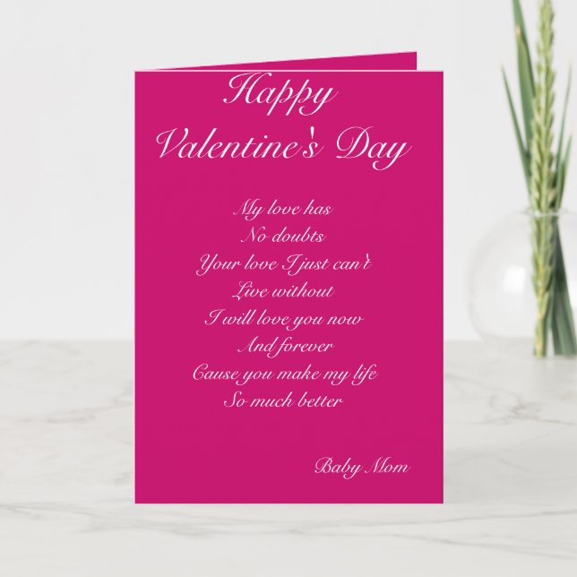 Baby Mom valentine's day greeting cards (Front)