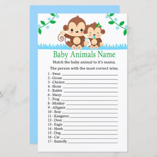 Baby Monkey Baby Animals Name Game