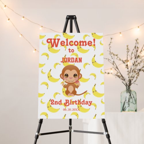 Baby Monkey Birthday Welcome Foam Board