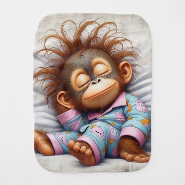 Baby monkey burp cloth (Front)