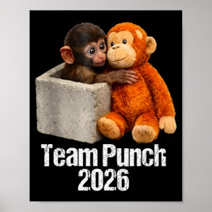 Baby monkey cute monkey team punch 2026 zoo  poster