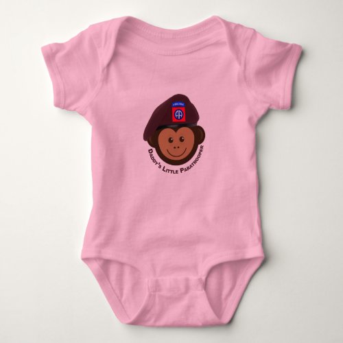 Baby Monkey âœDaddyâs Little Paratrooperâ Baby Bodysuit
