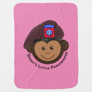 Baby Monkey “Daddy’s Little Paratrooper” Blanket