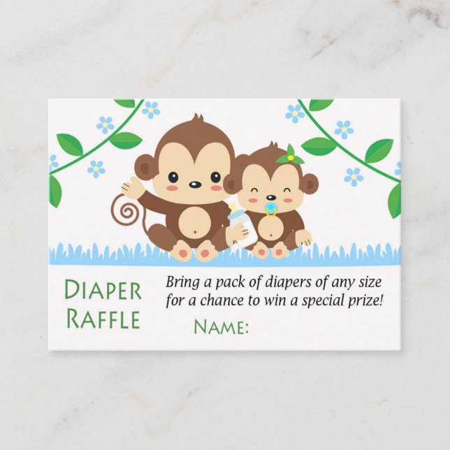 Baby Monkey Diaper Raffle Tickets (Front)