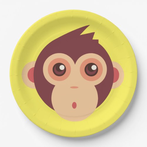 Baby Monkey Face Paper Plates