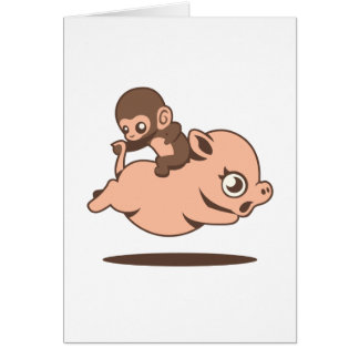 Baby Monkey (Going Backwards on a Pig) Cards