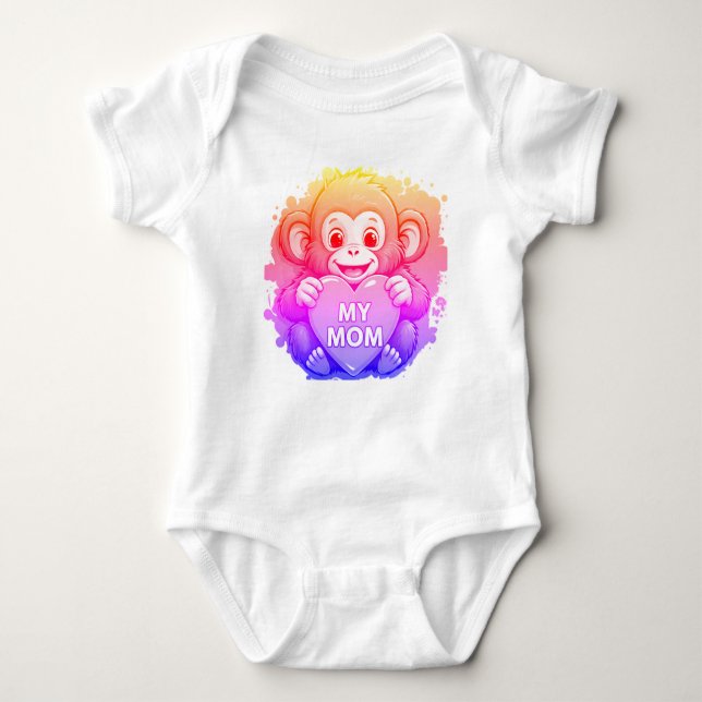 baby monkey- my mom  bodysuit (Front)