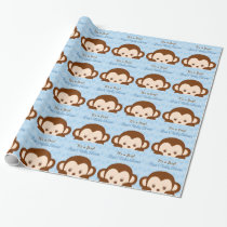 Baby Monkey Personalized Wrapping Paper