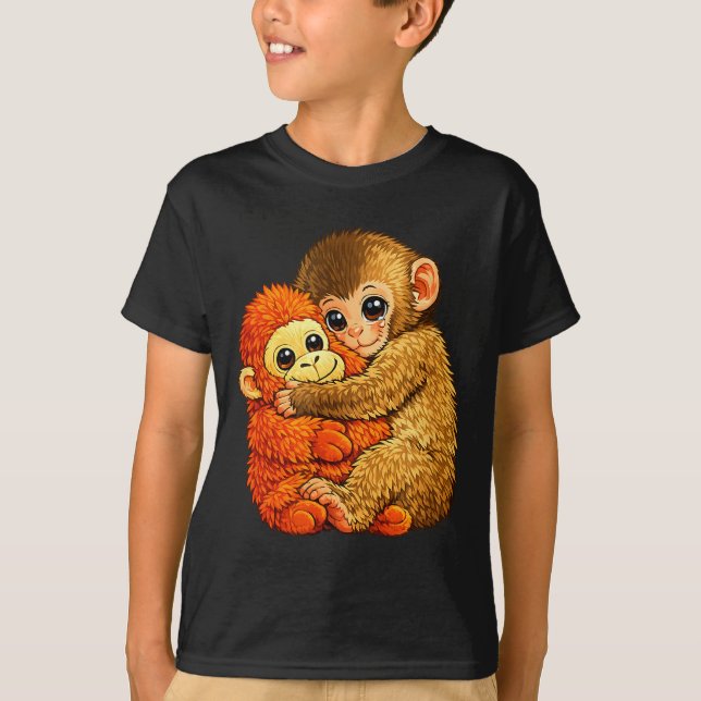 Baby monkey punch - funny monkey plush toy meme  T-Shirt (Front)