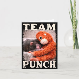 Baby monkey punch meme team punch trend meme card