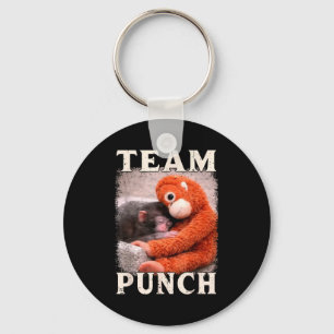 Baby monkey punch meme team punch trend meme keychain