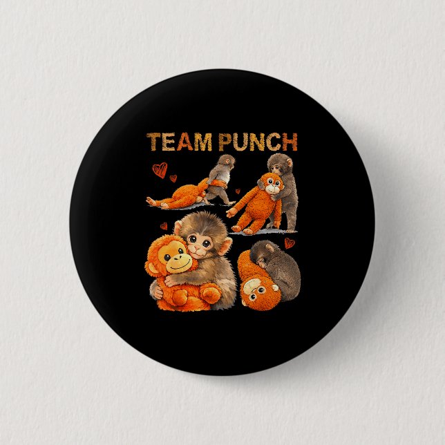 Baby monkey punch team punch  button (Front)