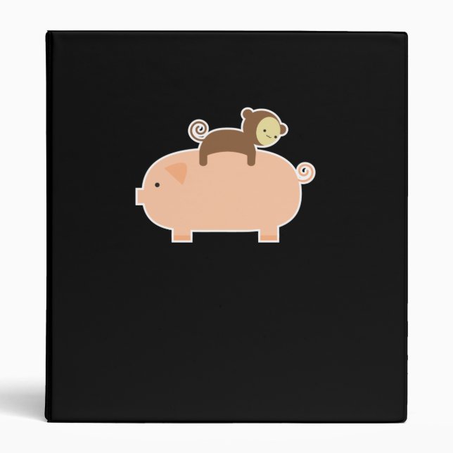 Baby Monkey Riding on a Pig Binder (Front)