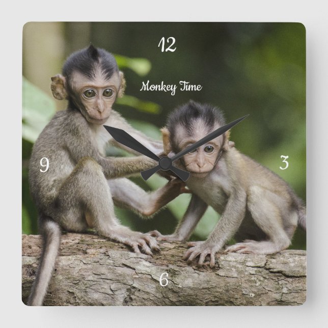 Baby Monkey Wall Clock (Front)