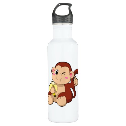 Baby Monkey with Banana Stainless Steel Water Bottle