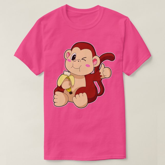 Baby Monkey with Banana T-Shirt (Design Front)