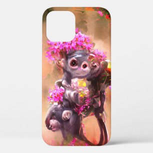 Baby Monkey with Flowers iPhone / iPad case