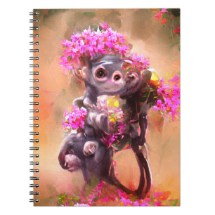 Baby Monkey with Flowers Notebook