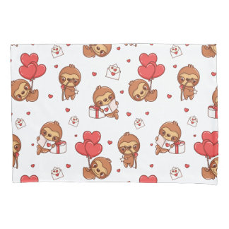 Baby Monkey with heart balloons Pillow Case