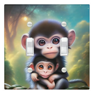 Baby Monkeys Light Switch Cover