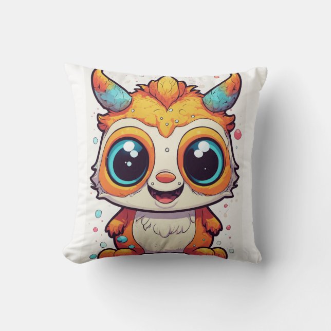Baby Monster Throw Pillow (Front)