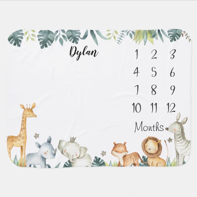 Giraffe milestone outlet blanket