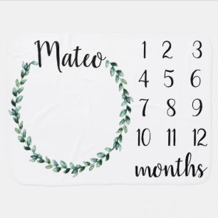 Baby Monthly Milestone Blanket, Natural Blanket