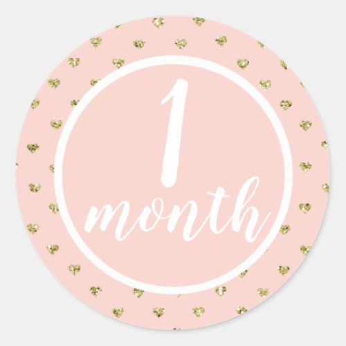 Baby Monthly Milestone Classic Round Sticker