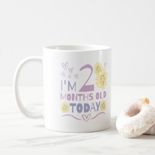 Baby months celebration floral design coffee mug