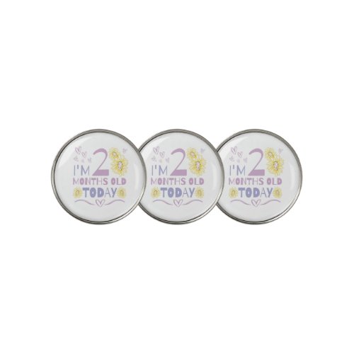 Baby months celebration floral design golf ball marker