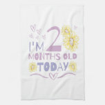 Baby months celebration floral design kitchen towel