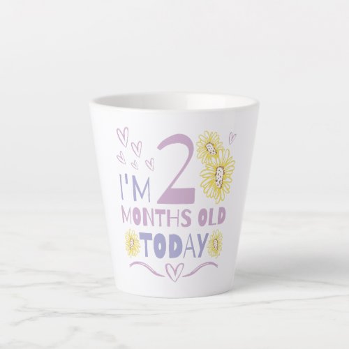 Baby months celebration floral design latte mug