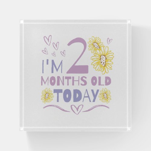 Baby months celebration floral design paperweight