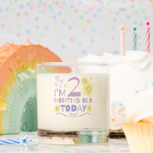 Baby months celebration floral design scented candle