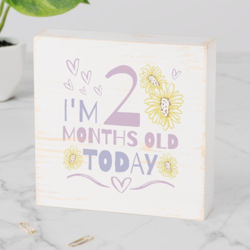 Baby months celebration floral design wooden box sign