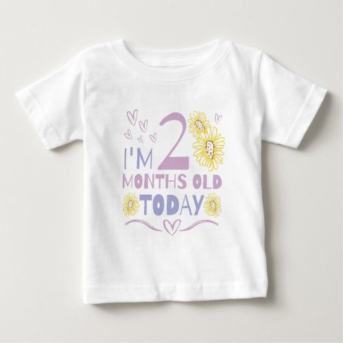 Baby months celebration floral t_shirt design