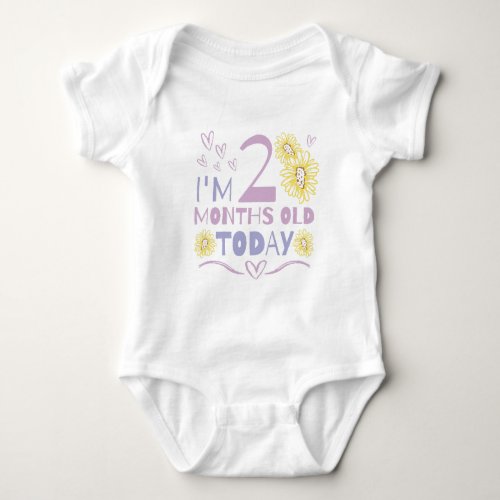 Baby months celebration floral t_shirt design baby bodysuit