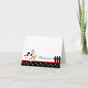 Baby Moo Moo Red/Black Folded Thank you note Card